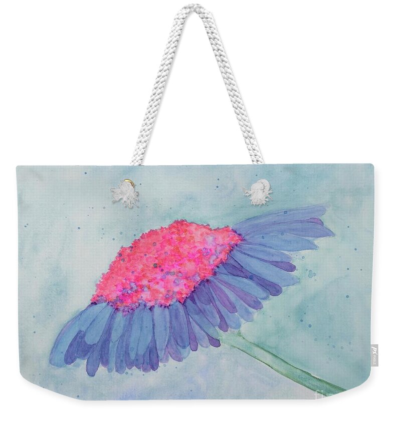  Weekender Tote Bag featuring the painting Peculiar Coneflower by Barrie Stark