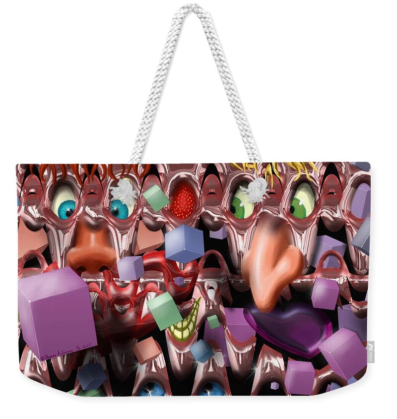 Abstract Weekender Tote Bag featuring the digital art Peeping by ThomasE Jensen
