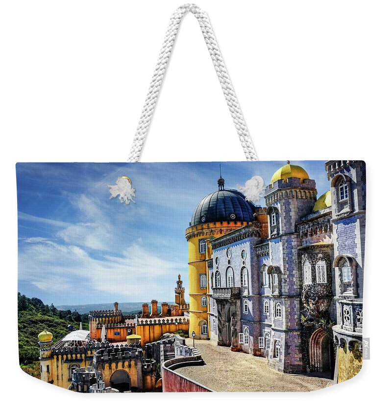 Sintra Weekender Tote Bag featuring the photograph Pena Palace in Sintra Portugal by Carol Japp