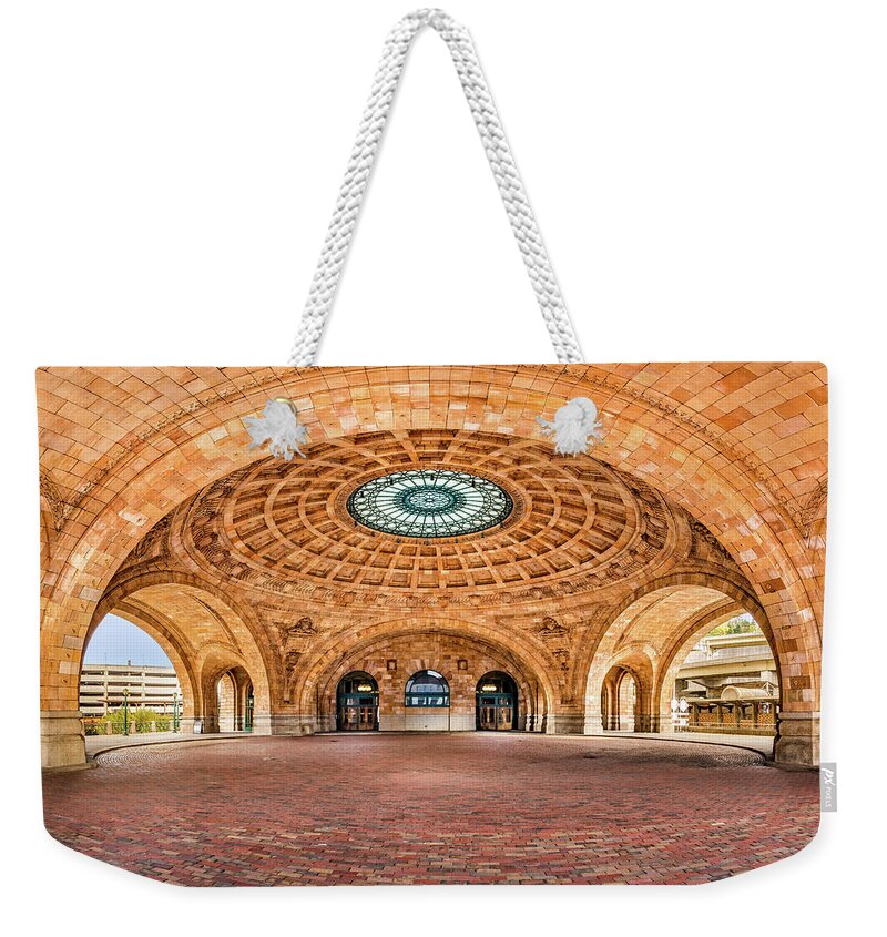 American Weekender Tote Bag featuring the photograph Penn Station railway station by Mihai Andritoiu