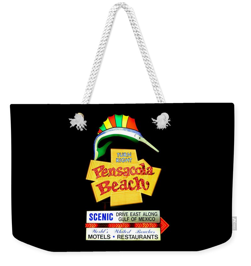 Pensacola Weekender Tote Bag featuring the photograph Pensacola Beach Turn Right by Larry Beat