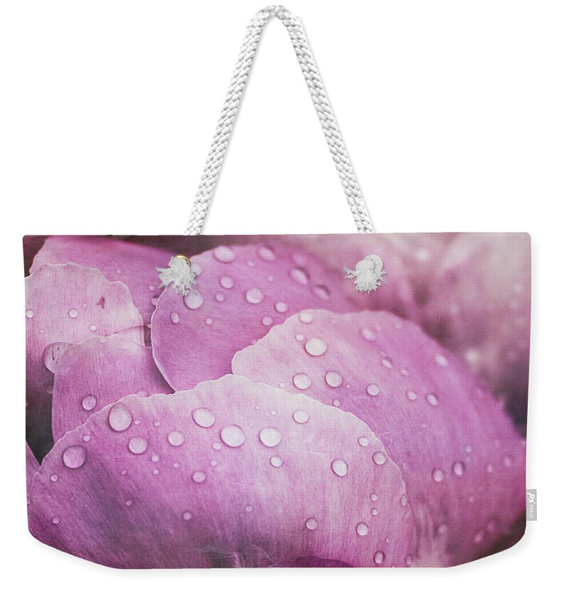 Peonies Weekender Tote Bag featuring the photograph Peony Petals by Cindi Ressler