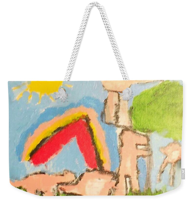 People Weekender Tote Bag featuring the painting People by Sheri Keith