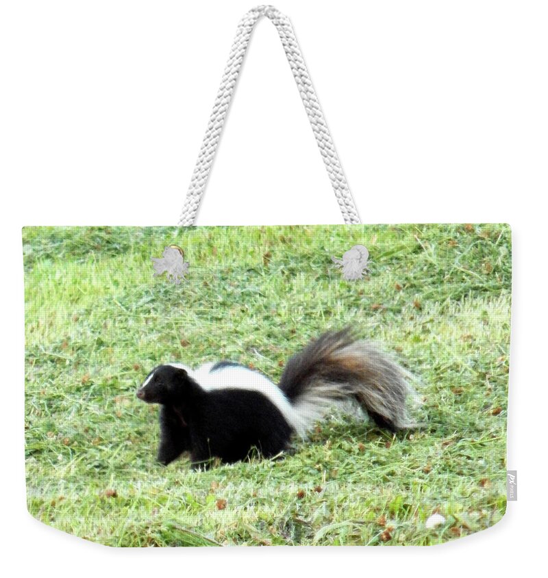 Summer Weekender Tote Bag featuring the photograph Pepe Pauses by Wild Thing