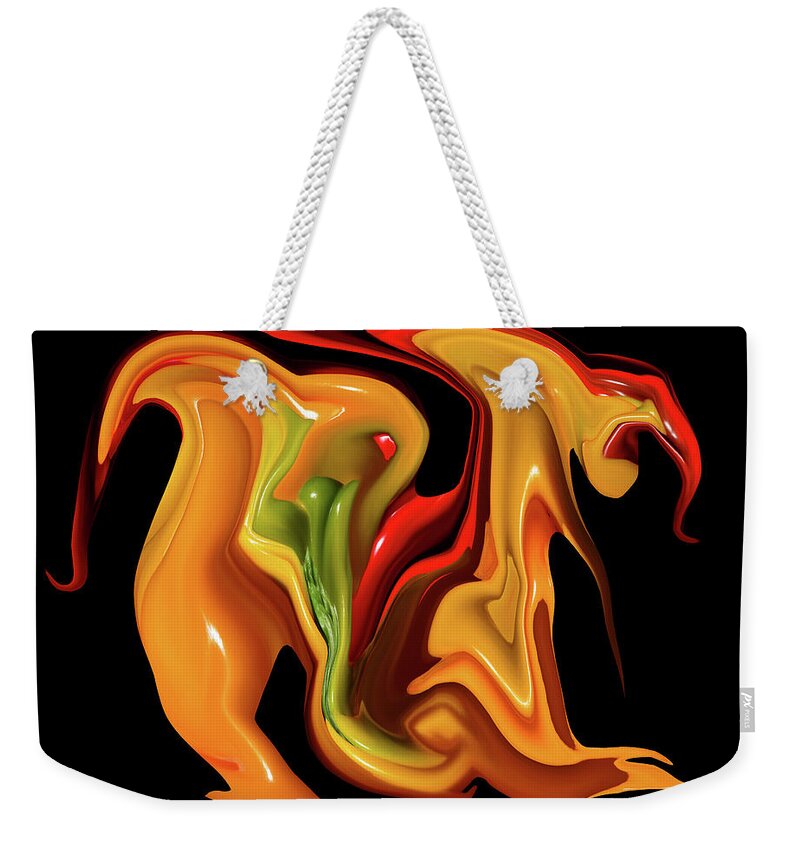 Abstract Weekender Tote Bag featuring the photograph Peppers Lion by Robert Woodward