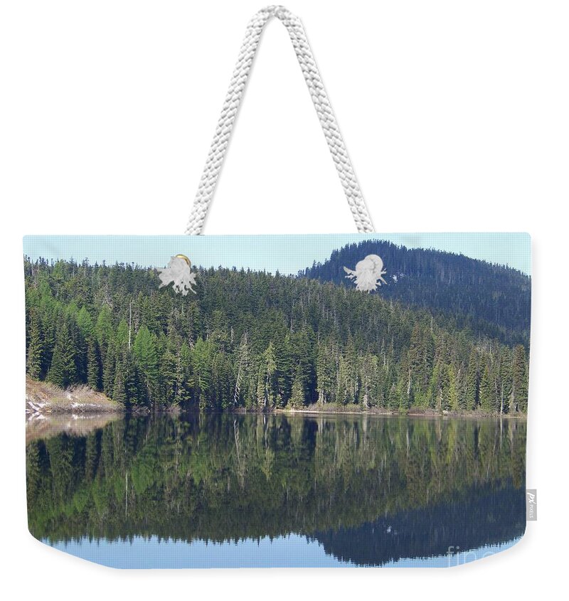 Lake Weekender Tote Bag featuring the photograph Perfect Reflection by Charles Robinson