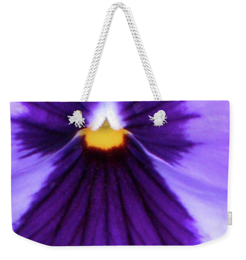 Pansy Weekender Tote Bag featuring the photograph Perfectly Pansy 04 by Pamela Critchlow