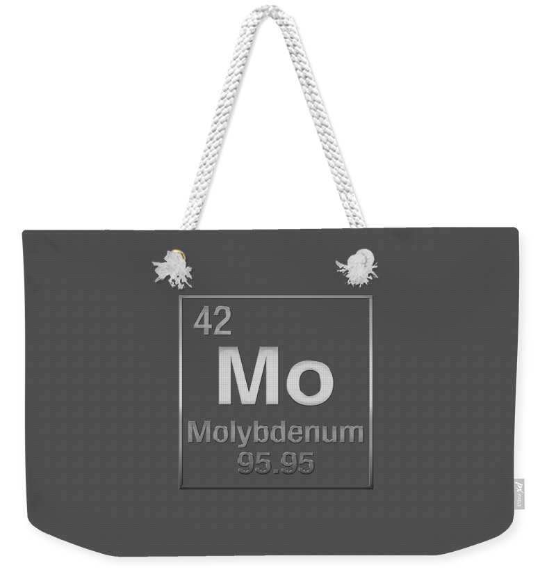 'the Elements' Collection By Serge Averbukh Weekender Tote Bag featuring the digital art Periodic Table of Elements - Molybdenum - Mo - on Molybdenum by Serge Averbukh