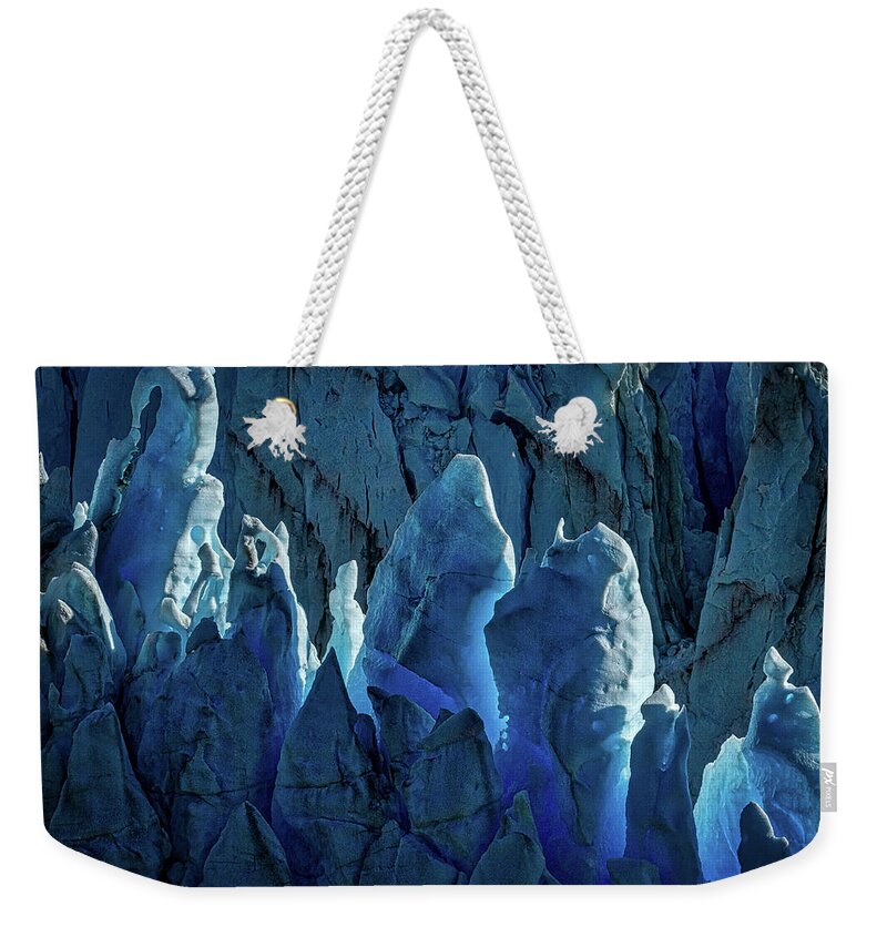 Argentina Weekender Tote Bag featuring the photograph Perito Moreno Glacier Details #3 - Patagonia by Stuart Litoff