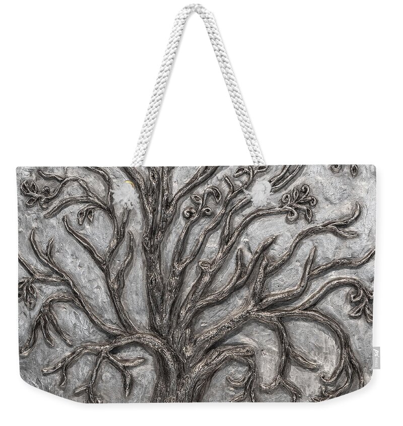 Metal Weekender Tote Bag featuring the sculpture Perseverance by Sheila Johns