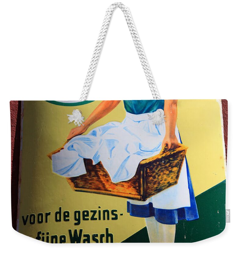 Signs Weekender Tote Bag featuring the photograph Persil Advertising Sign by Aidan Moran