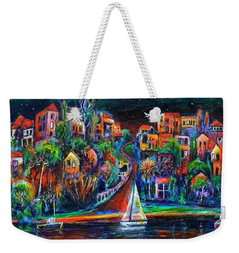 Art Weekender Tote Bag featuring the painting Perth by night by Jeremy Holton