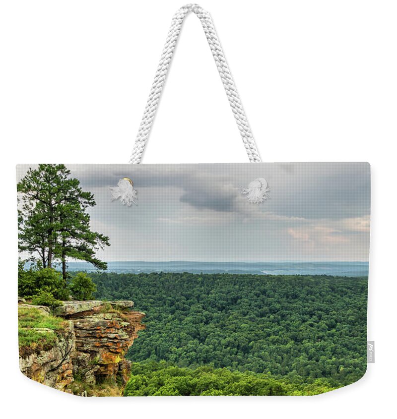 Petit Jean State Park Weekender Tote Bag featuring the photograph Petit Jean CCC Overlook by Jennifer White