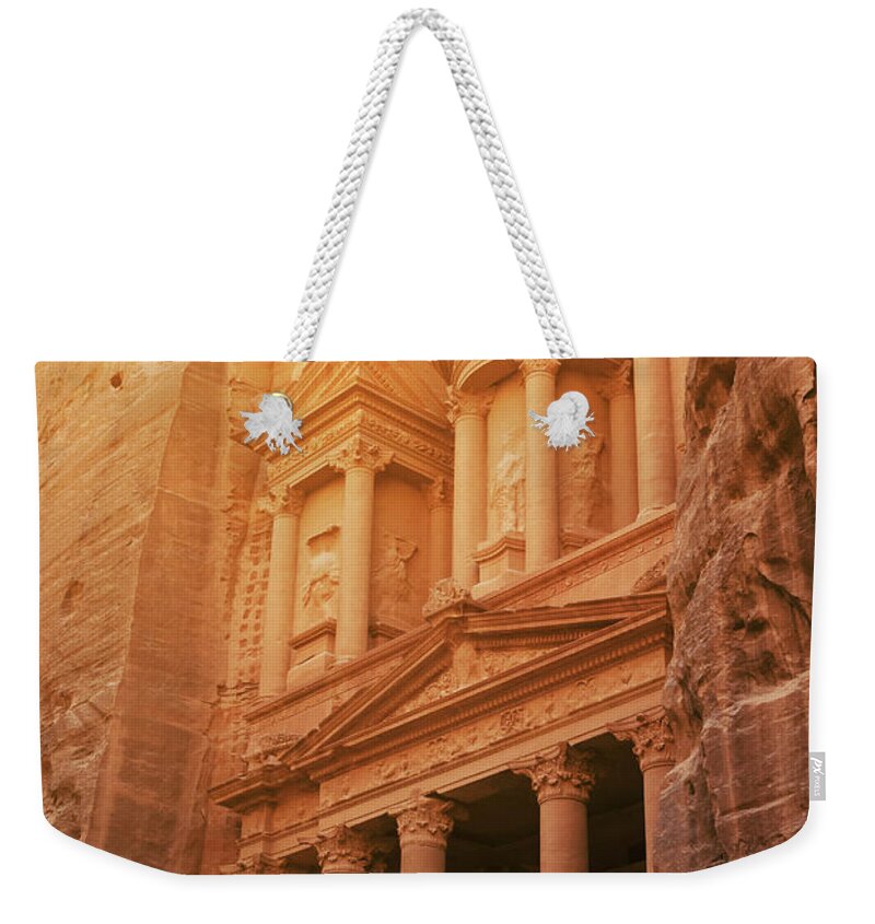 Petra Weekender Tote Bag featuring the photograph Petra Treasury, Jordan by Jelena Jovanovic