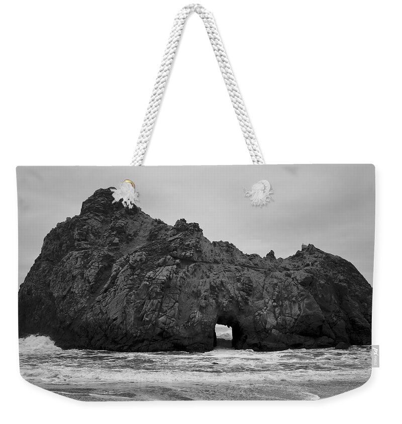 Pfeiffer Beach Weekender Tote Bag featuring the photograph Pfeiffer Beach II BW by David Gordon