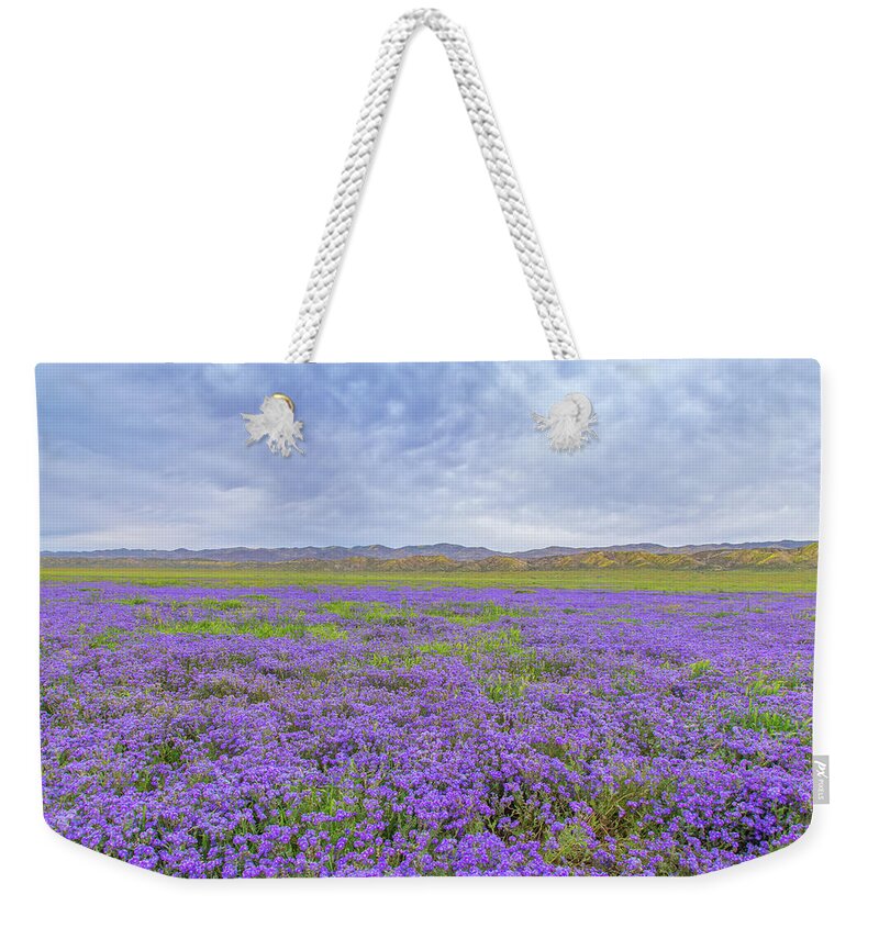 California Weekender Tote Bag featuring the photograph Phacelia Field by Marc Crumpler