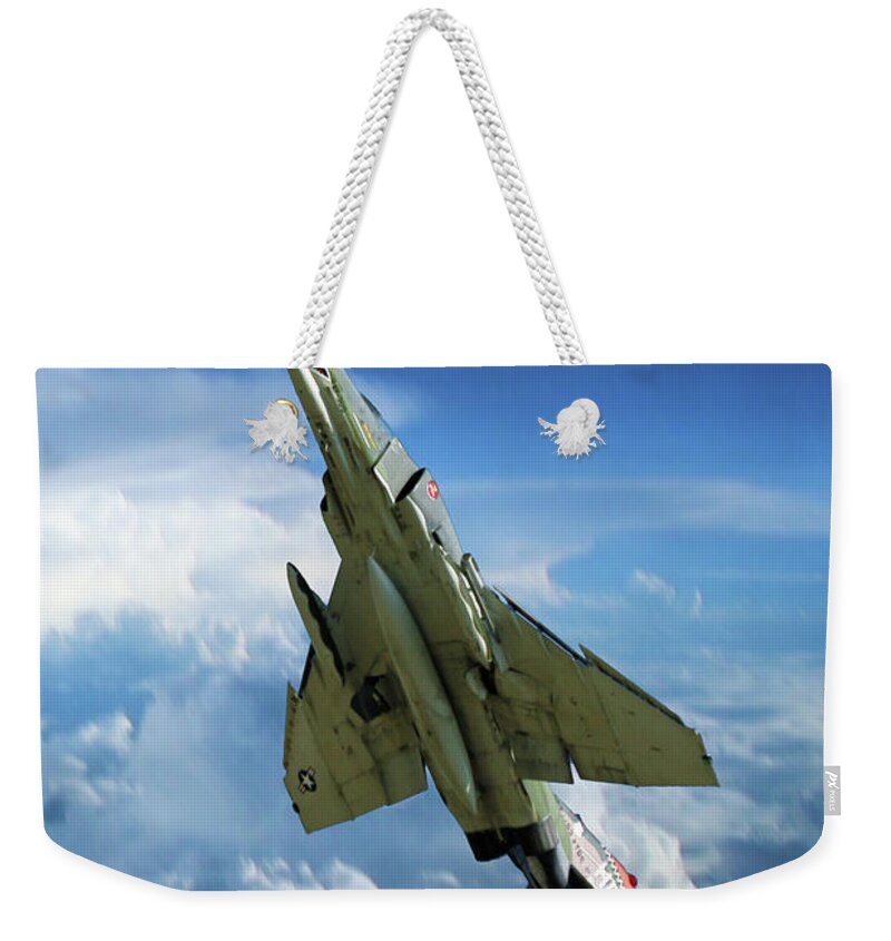 F-4 Weekender Tote Bag featuring the digital art Phantom Power Out by Airpower Art
