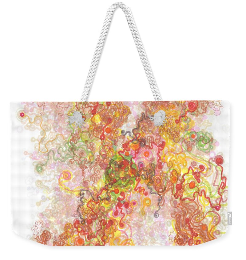 Protein Weekender Tote Bag featuring the painting Phase transition by Regina Valluzzi