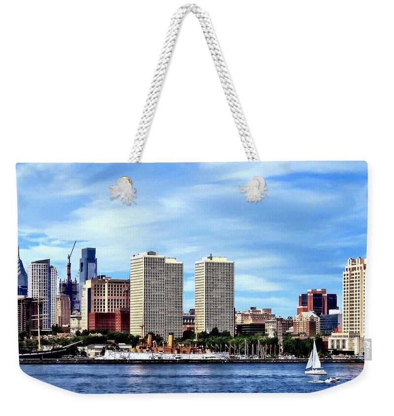 Philadelphia Weekender Tote Bag featuring the photograph Philadelphia PA Skyline by Susan Savad