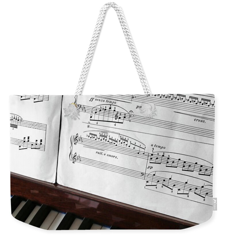 Acoustic Weekender Tote Bag featuring the photograph Piano Keys by Carlos Caetano