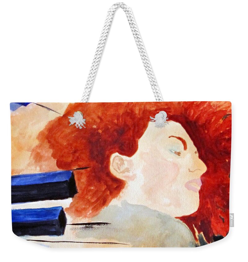 Piano Weekender Tote Bag featuring the painting Piano by Sandy McIntire