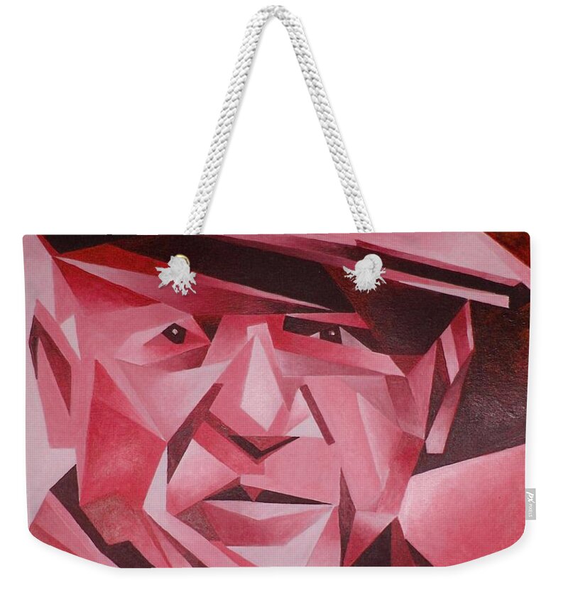 Cubism Weekender Tote Bag featuring the painting Picasso Portrait The Rose Period by Taiche Acrylic Art