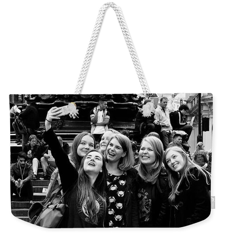 Piccadilly Circus Weekender Tote Bag featuring the photograph Piccadilly Pleasures by Ira Shander