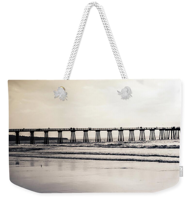 Pier Weekender Tote Bag featuring the photograph Pier on DuoTone by Michael Hope