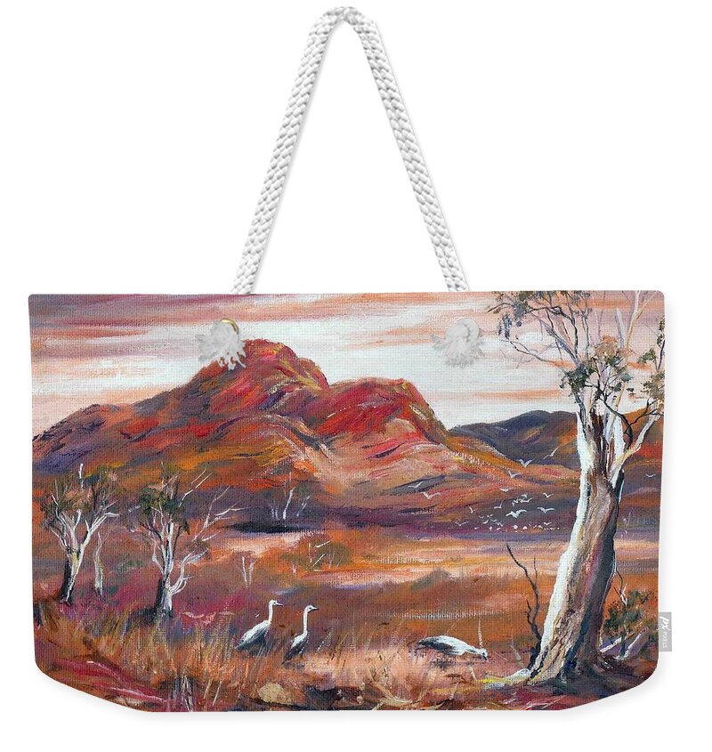 Pilbara Weekender Tote Bag featuring the painting Pilbara, outback, Western Australia, by Ryn Shell