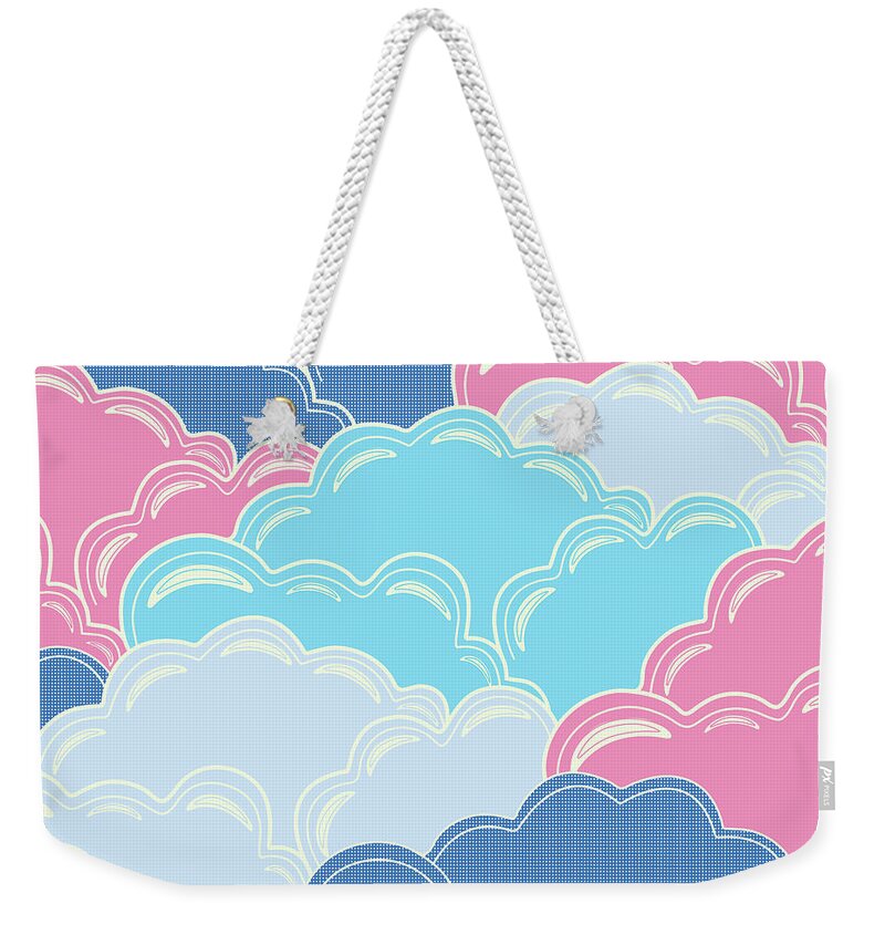Cloud Weekender Tote Bag featuring the digital art Pillows in the Sky by Elizabeth Tuck