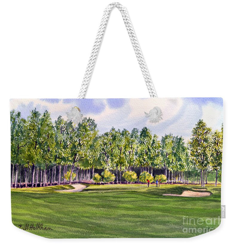 Golf Weekender Tote Bag featuring the painting Pinehurst Golf Course 17TH Hole by Bill Holkham