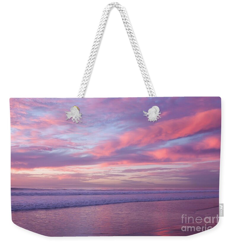 Sunset Weekender Tote Bag featuring the photograph Pink and Lavender Sunset by Ana V Ramirez