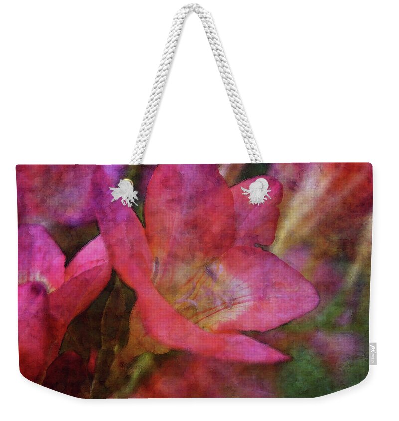 Impressionism Weekender Tote Bag featuring the photograph Pink and Yellow 9487 IDP_2 by Steven Ward