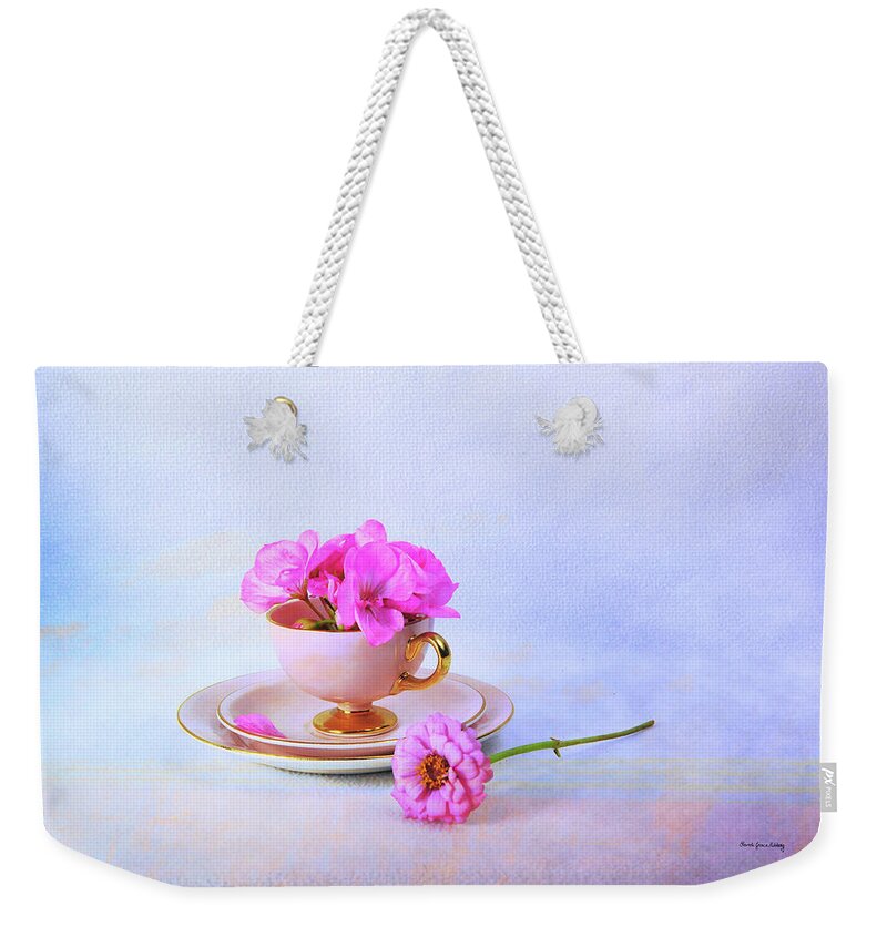 Rose Weekender Tote Bag featuring the photograph Pink Attitude by Randi Grace Nilsberg