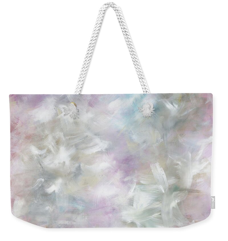 Pink Weekender Tote Bag featuring the painting Pink Cloud by Nadine Rippelmeyer