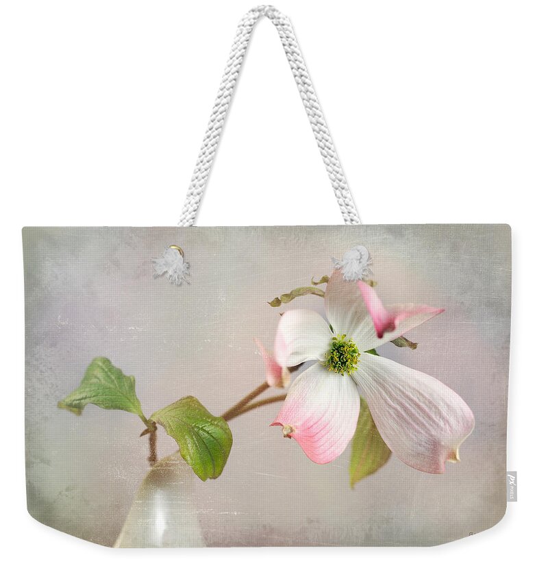 Cornus Weekender Tote Bag featuring the photograph Pink Cornus Kousa Dogwood Blossom by Betty Denise