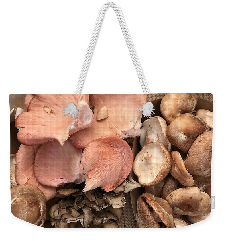 Market Weekender Tote Bag featuring the photograph Pink Elephant Ears by Arlene Carmel