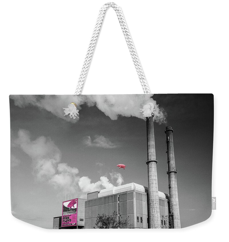 Pink Floyd Weekender Tote Bag featuring the photograph Pink Floyd, Montreal, July 1977 by Mal Bray