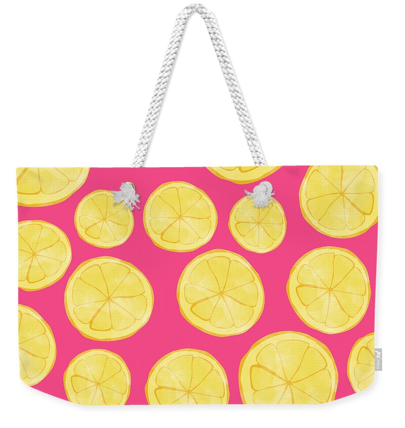 Pink Lemonade Weekender Tote Bag featuring the digital art Pink Lemonade by Allyson Johnson