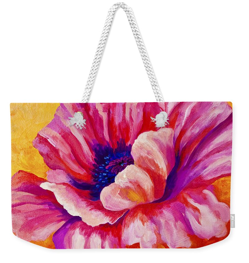 Poppies Weekender Tote Bag featuring the painting Pink Poppy by Marion Rose