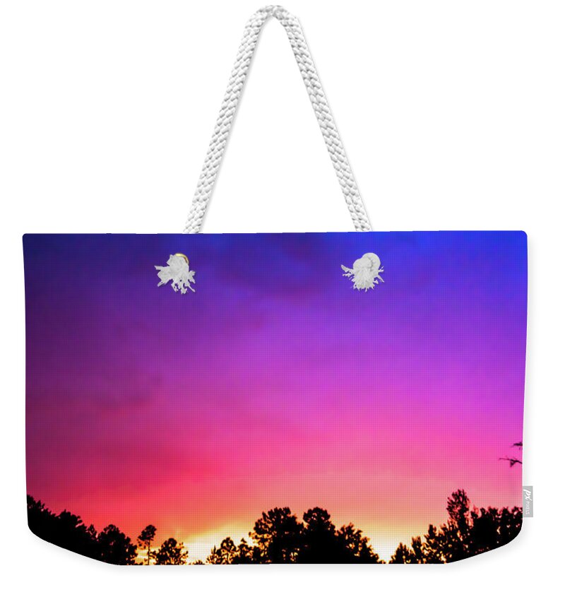 Alabama Weekender Tote Bag featuring the photograph Pink Sunset by James-Allen
