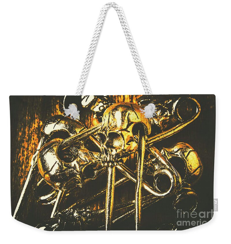 Scary Weekender Tote Bag featuring the photograph Pins of horror fashion by Jorgo Photography