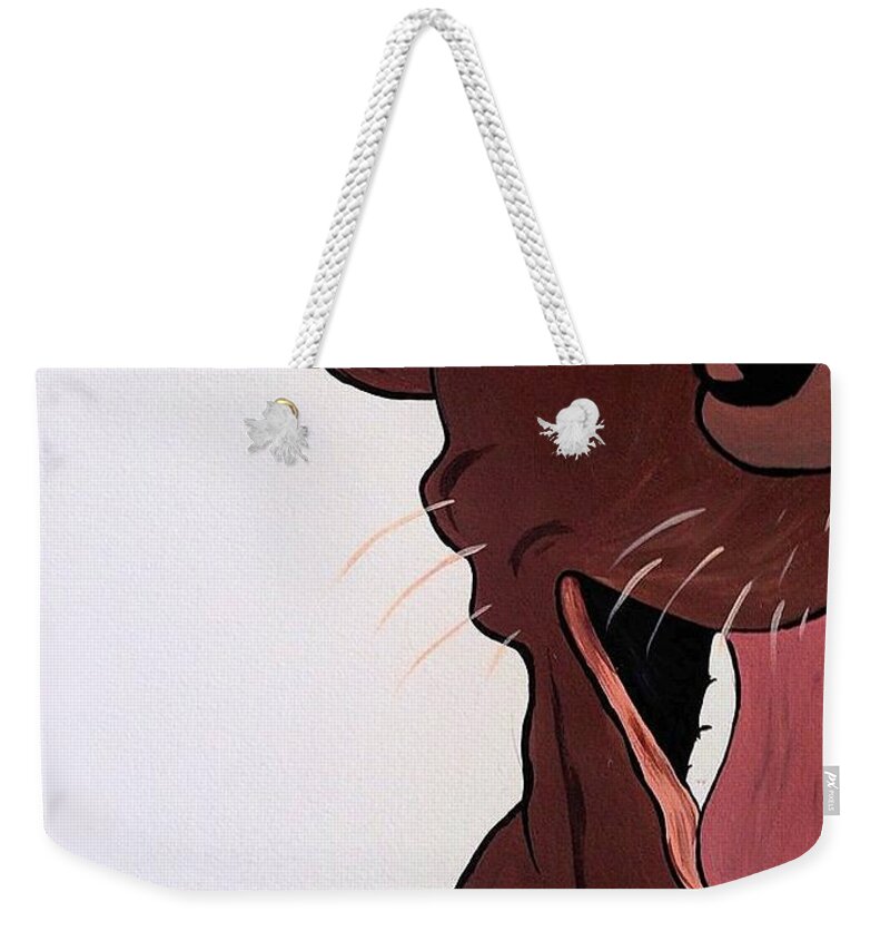 Pitbull Weekender Tote Bag featuring the photograph Pit Bull Kisses by Annie Walczyk