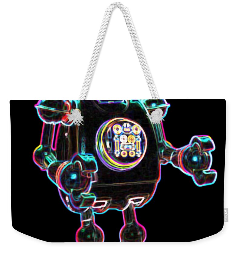 Robot Weekender Tote Bag featuring the digital art Planet Robot by DB Artist