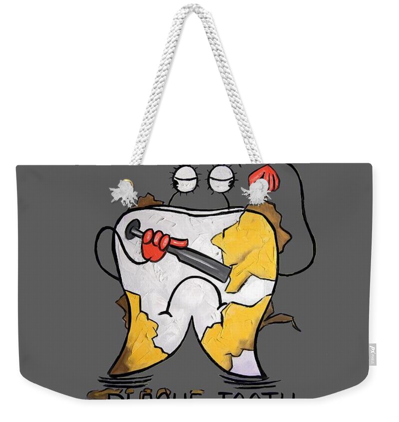 Plaque Tooth T-shirt Weekender Tote Bag featuring the painting Plaque Tooth T-shirt by Anthony Falbo