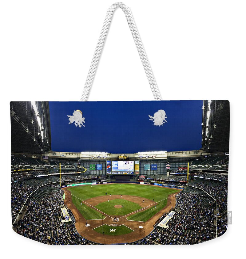Miller Park Weekender Tote Bag featuring the photograph Play Ball by CJ Schmit