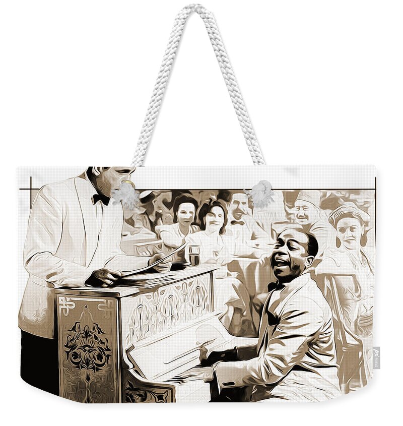Casablanca Weekender Tote Bag featuring the digital art Play it Sam by Greg Joens