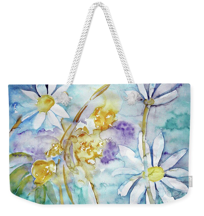  Flowers Weekender Tote Bag featuring the painting Playfulness by Jasna Dragun