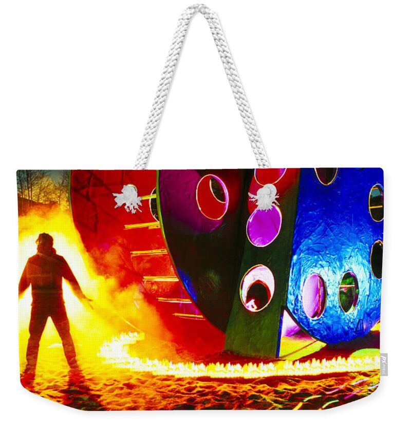 Night Photography Weekender Tote Bag featuring the photograph Playground by Garry Gay