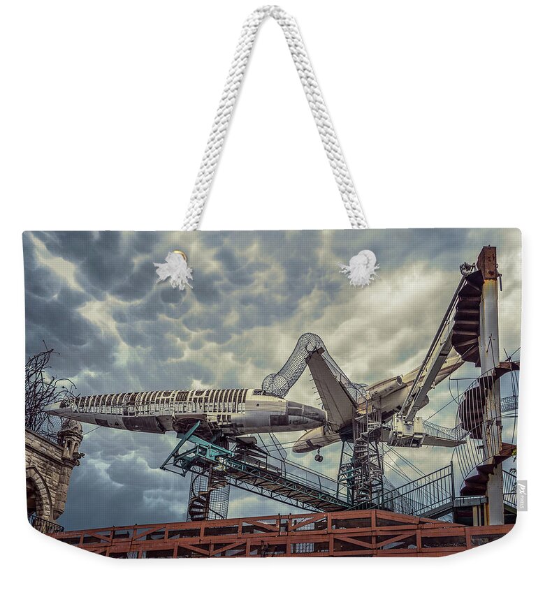 Abstract Weekender Tote Bag featuring the photograph Aerial Playground by Robert FERD Frank